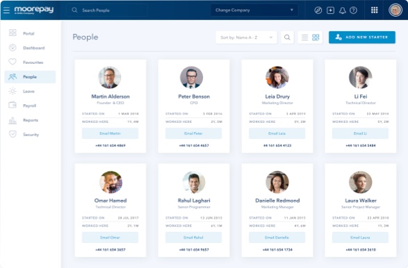 payroll software people dashboard