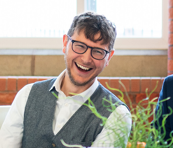 man laughing