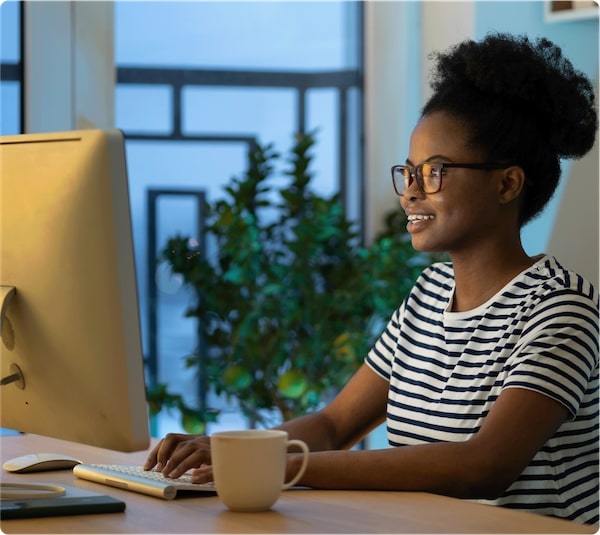 woman at computer